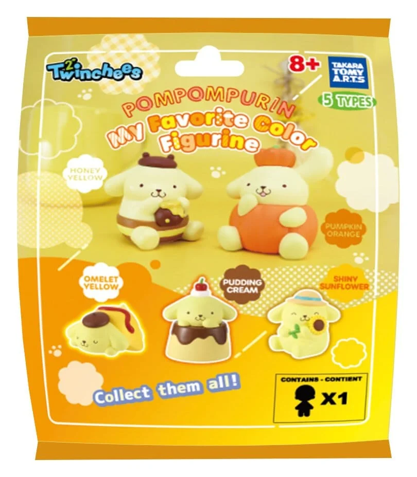 Sanrio Twinchees Mini Figures Pompompurin My Fav Color 5 cm Blind Pack - 1 Unidade